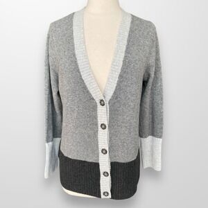 CJ Banks Women's Size X Cardigan Sweater Grandpa Gray Button Front Soft‎